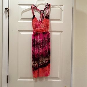 Sun dress tie dye spaghetti strap boho tropical